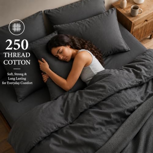 King Size Sheets Set, Luxury 100% Cotton Bed Sheets with 16" Deep