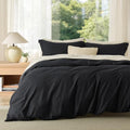 Bedsure Cal King Duvet Cover, Soft Double Brushed Bedding Set, Black