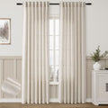 Aersas Linen Curtains 52x84 Inch Long for Living Room Bedroom, Beige