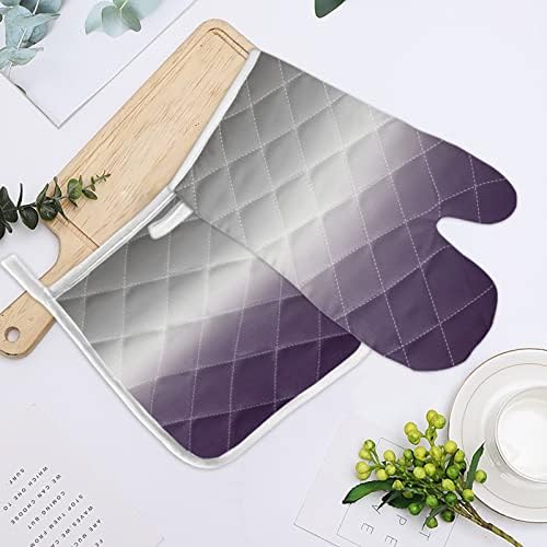 Quilted Cotton Terry Cloth Oven Mitt, Pot Holder Purple Grey Ombre