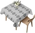 Diamond Pattern Tablecloths 60" x 60”, Vintage Ethic Tribal Gray