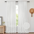 PONY DANCE Natural Linen Curtains, 52 Wide x 108 Long, Ivory, Set of 2