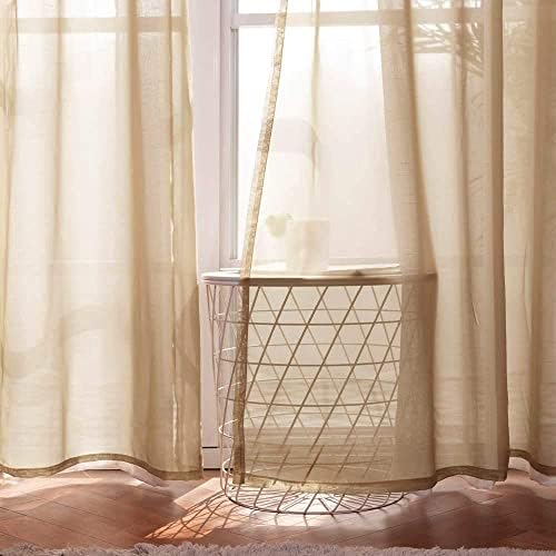 MIULEE 2 Panels Solid Color Taupe Brown Sheer Curtains Elegant Grommet