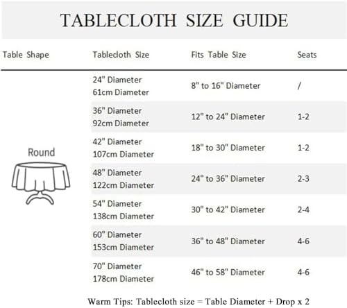 Laeacco 70 Inch Beige Round Tablecloth Solid Color Polyester Table
