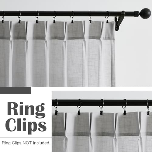WEST LAKE Silver Gray Pinch Pleated Sheer Window Curtains for Living