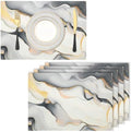Marble Placemats Set of 8 - Durable Soft Washable Table Mats,Golden