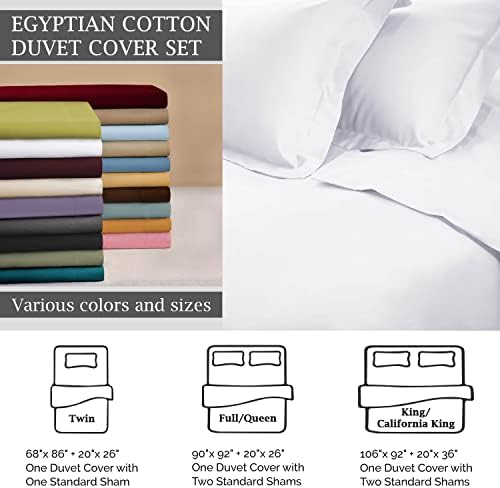 BNM Luxury Duvet Cover Set- 100% Egyptian Cotton, 650 Thread Count