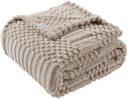 90x104 Inch Brown King Size Blanket - Soft & Fluffy Fleece, Neutral