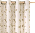 BGment Beige Floral Clip Jacquard Curtains 84 Inches for Living Room