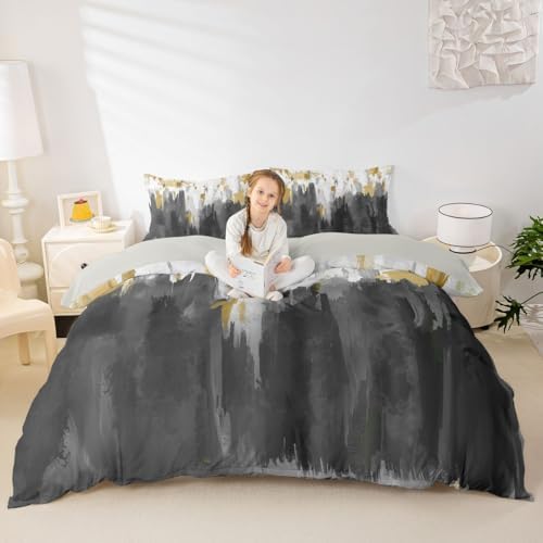 jejeloiu Abstact Duvet Cover Queen Size Geometric Comforter Cover for