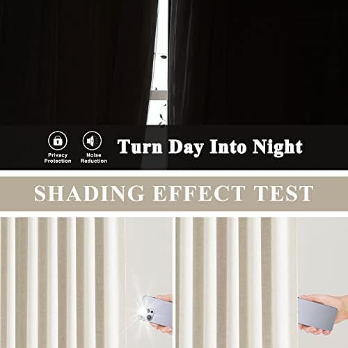 Vision Home Natural Pinch Pleated Full Blackout Curtains Linen Blended