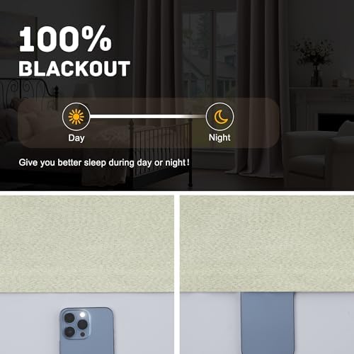 Extra Lenght 100% Blackout Curtains 120 Inch Length 2 Panels Set for