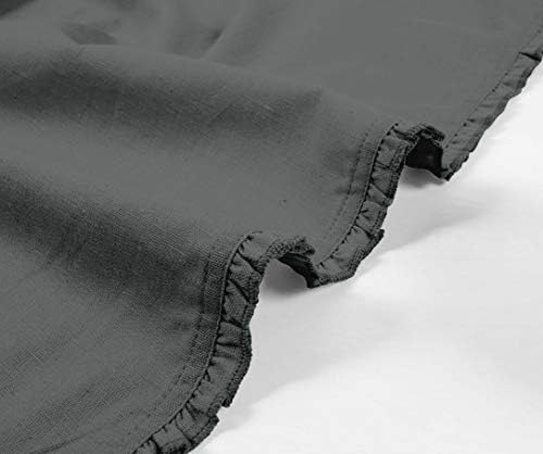 Gray Solid Home Decor Washable Frill Placemats & Napkins Table Decor