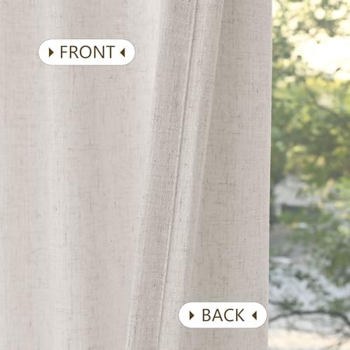 cololeaf Linen Textured Curtains 84 Inches Long Light Filtering
