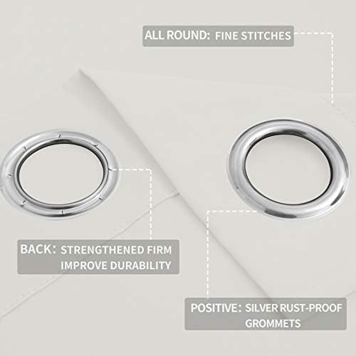 Easy-Going Thermal Grommet Curtains, 2 Panels 52x84 in, Ivory
