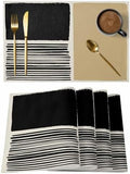 Placemats Set of 8, Beige Woven Placemat, Linen Place Mats for