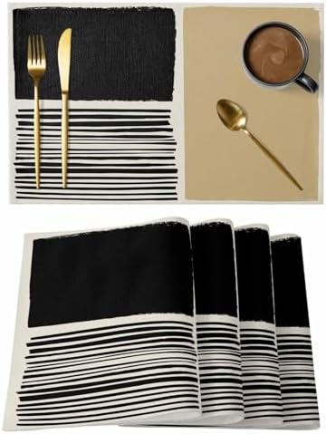 Placemats Set of 8, Beige Woven Placemat, Linen Place Mats for