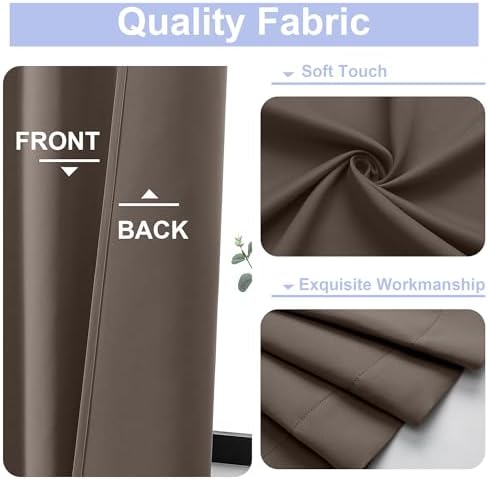 Simplebrand Ava Brown Blackout Curtains 72 Inch Length for Bedroom 2