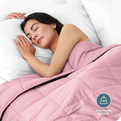 Bare Home Cotton Weighted Blanket (Light Pink, 40"x60" 10lbs)