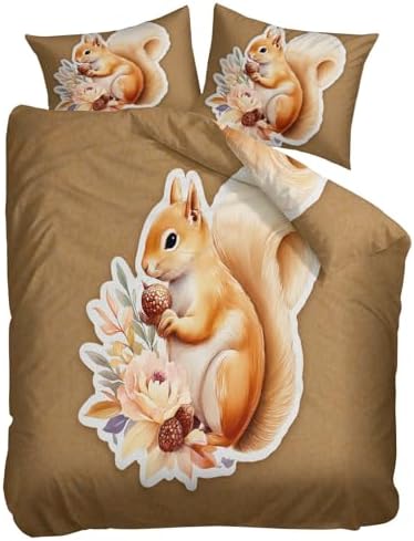 California King Duvet Cover Set Retro Pine Acorn Soft Microfiber