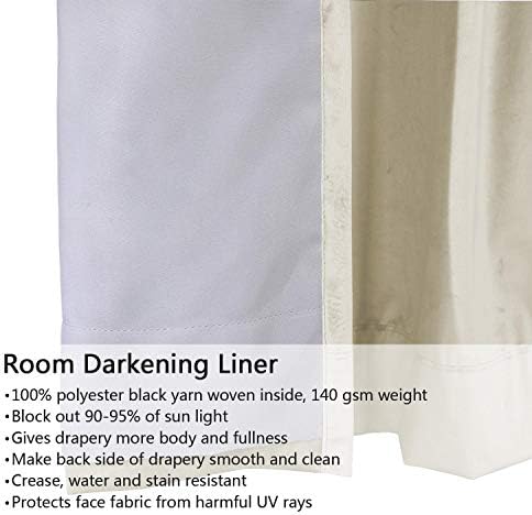 TWOPAGES 72W x 96L Beige Back Tab Curtain for Kitchen Window