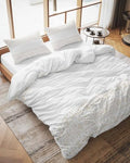 LooPoP Duvet Cover Set Queen Size Beige Bohemian Comforter Sets