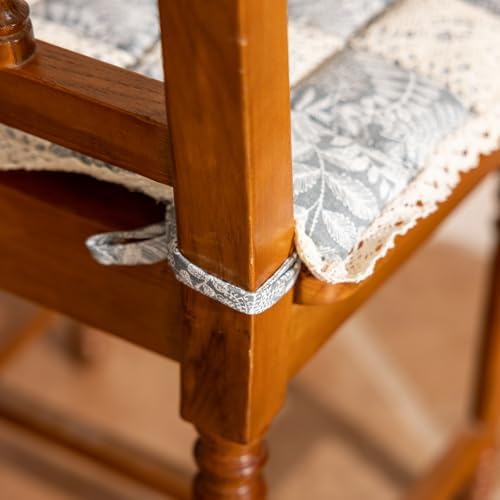 vctops Boho Patchwork Quilted Chair Cushions with Ties Cotton Linen