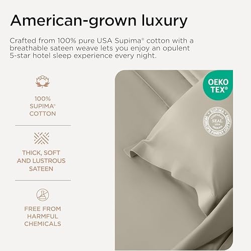 Threadmill 1200 Thread Count Supima Cotton Full Sheet Set, Sateen