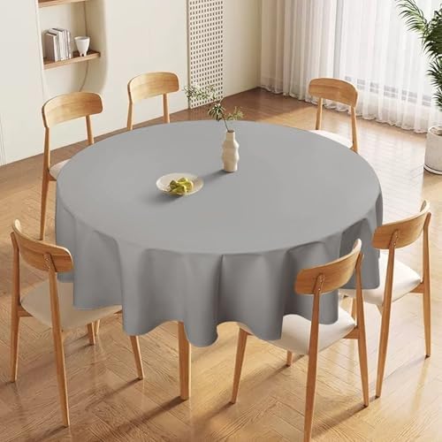 Solid Color Light Gray Elegant Modern Tablecloth Washable Dinng Table