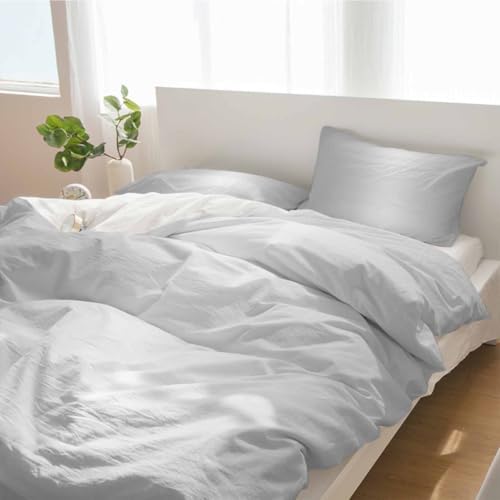 Duvet Cover Set Queen, Abstract Gray Gradient Style 3 Piece Bedding