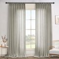 cololeaf Grey Curtains 52" Wx108 L Extra Long Linen Textured Pinch