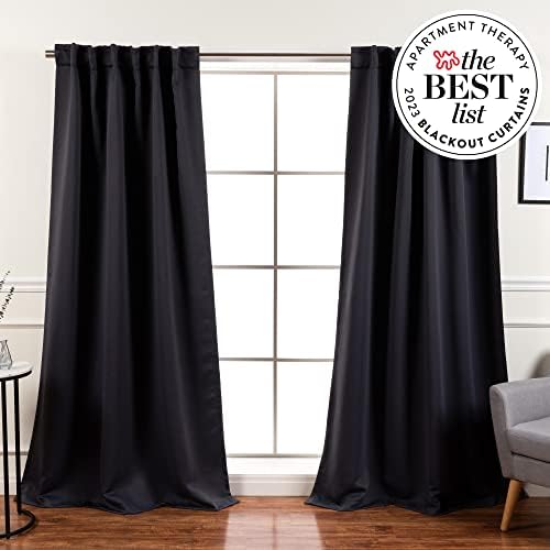 Home Fashion Set of 2 Panels Back Tab Rod Pocket 52x120 Dark Grey