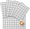 Placemats Set of 8 White Gray Gingham Place Mats for Dining Table
