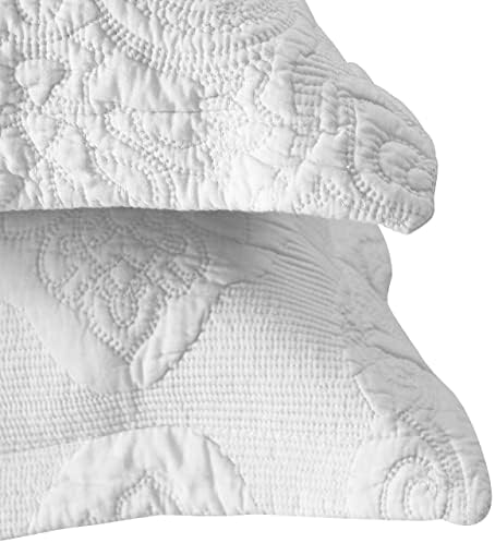 Brandream White Vintage Quilt Bedding Set Queen Size Quilt Set