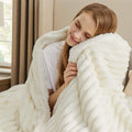 Bedsure Soft Sherpa Blanket Fluffy White Gift King 108"x90"