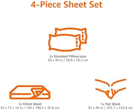 Amazon Basics 4 Piece Breathable 100% Cotton Jersey Knit Sheet Set