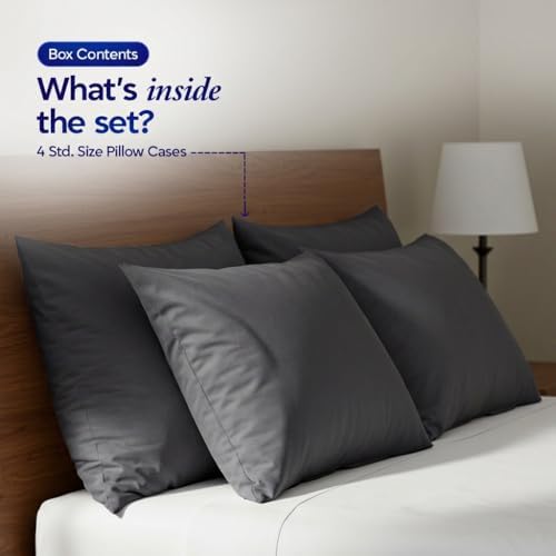 Luxury Hotel Collection Pillow Cases Set of 4, 1000 Thread Count