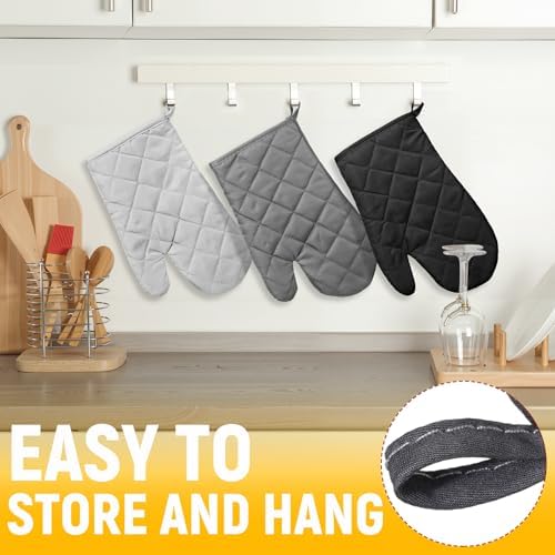 Geyoga Oven Mitts Heat Resistant Kitchen Long Oven Gloves Mitts Thick