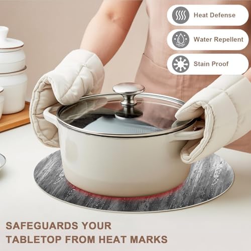 Minimalist Ash Wash Faux Leather Placemats Set of 6, 15in, Waterproof
