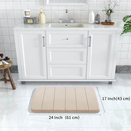 Yimobra Memory Foam Bath Mat Set, 2 Piece, Cream White