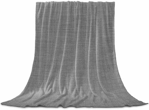 Flannel Fleece Blankets Classic Solid Gray Soft Cozy Warm Fuzzy Throw