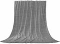 Flannel Fleece Blankets Classic Solid Gray Soft Cozy Warm Fuzzy Throw