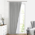 Vision Home Light Gray Pinch Pleated Full Blackout Curtains Linen