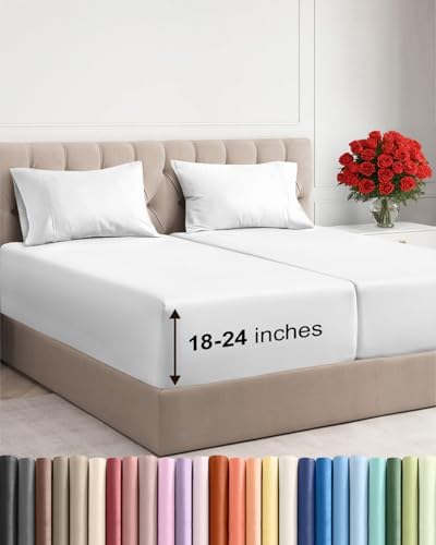 Extra Deep Split King Sheet Set - 5 Piece Breathable Cooling Sheets