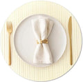 AHHFSMEI Round Placemats Set of 6 Woven Vinyl Non-Slip Heat Resistant