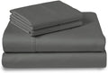 Pizuna 100% Cotton Sheets Set King 400 Thread Count Dark Grey