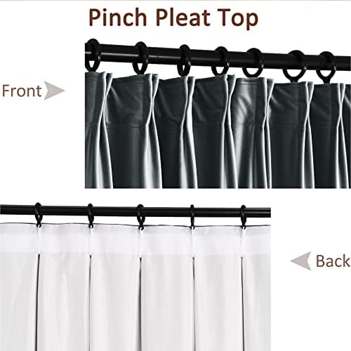 Fcosie 120 Inches Long Velvet Blackout Lined Curtains Pinch Pleated