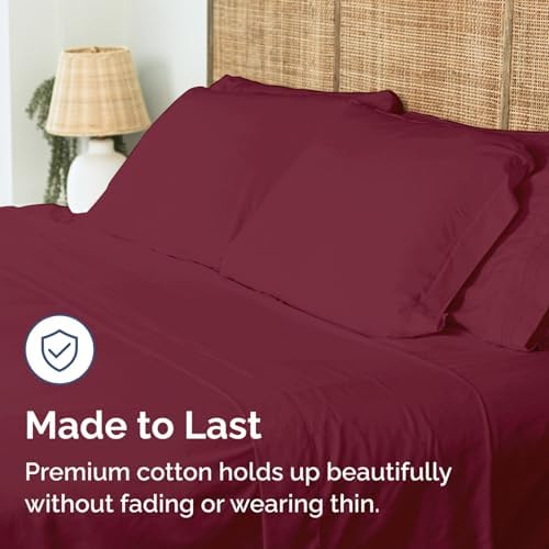 Cotton Flat Sheet Queen Size - Top Flat Bed Sheet Only - Queen