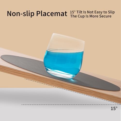 Myir JUN 15 Inches Round Placemats Set of 6 Faux Leather Place Mats