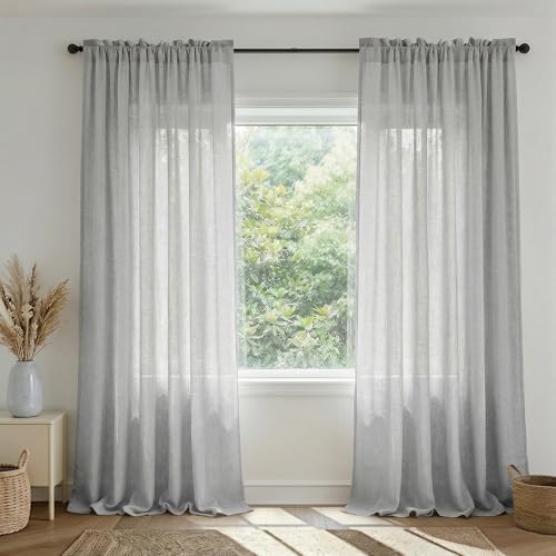 Light Grey Dining Room Curtains 96 Inches Long for Living Room 2